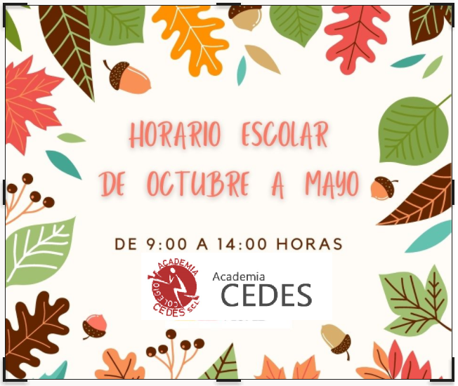 Horario de octubre a mayo