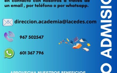 Período de admisión para el curso 2026/2027