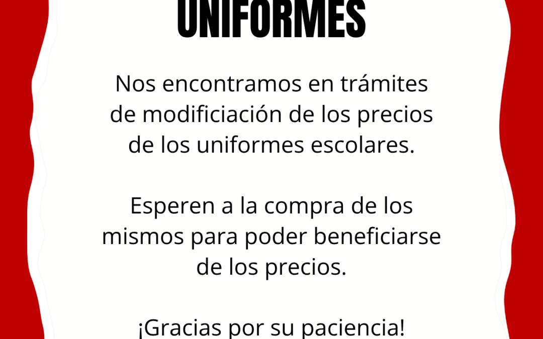 Aviso uniformes escolares