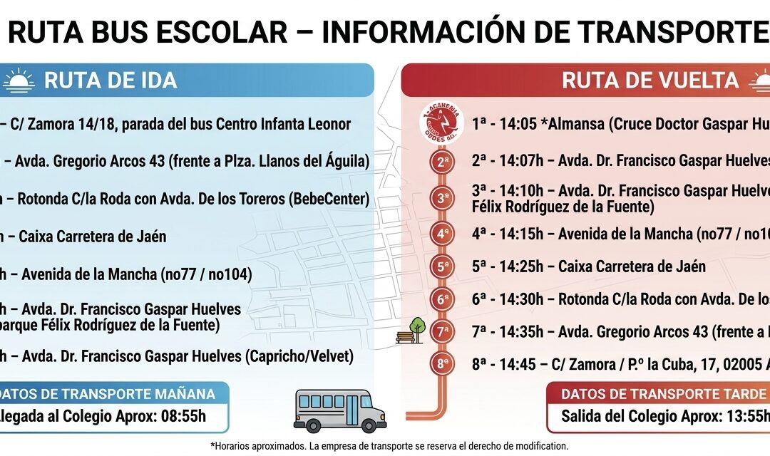 TRANSPORTE ESCOLAR: RUTA AUTOBUS